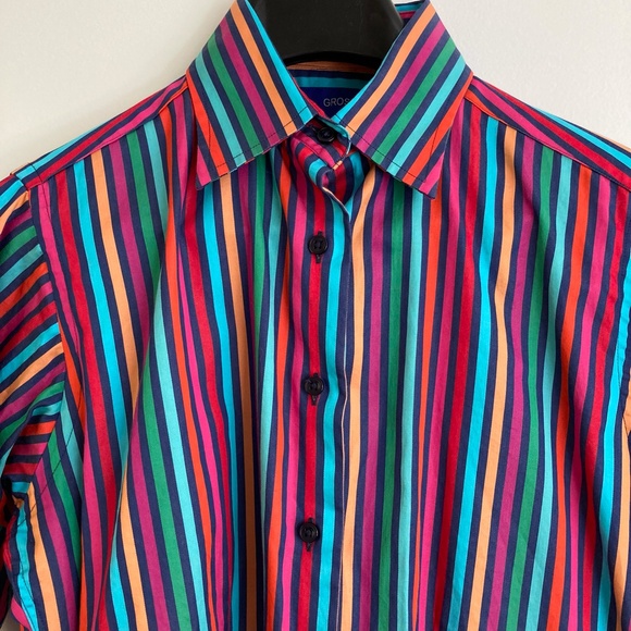 Grosvenor multi-color striped shirt size UK10 - Picture 2 of 6